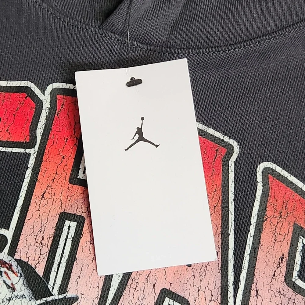 New Jordan Flight Fleece Graphic Pullover Hoodie Off Noir HJ4396-045 Large L